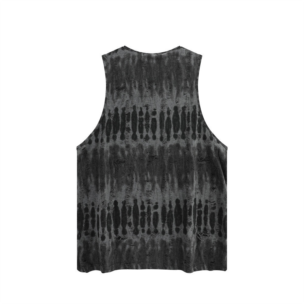 Contrast Color Tie-Dye Vest For Men