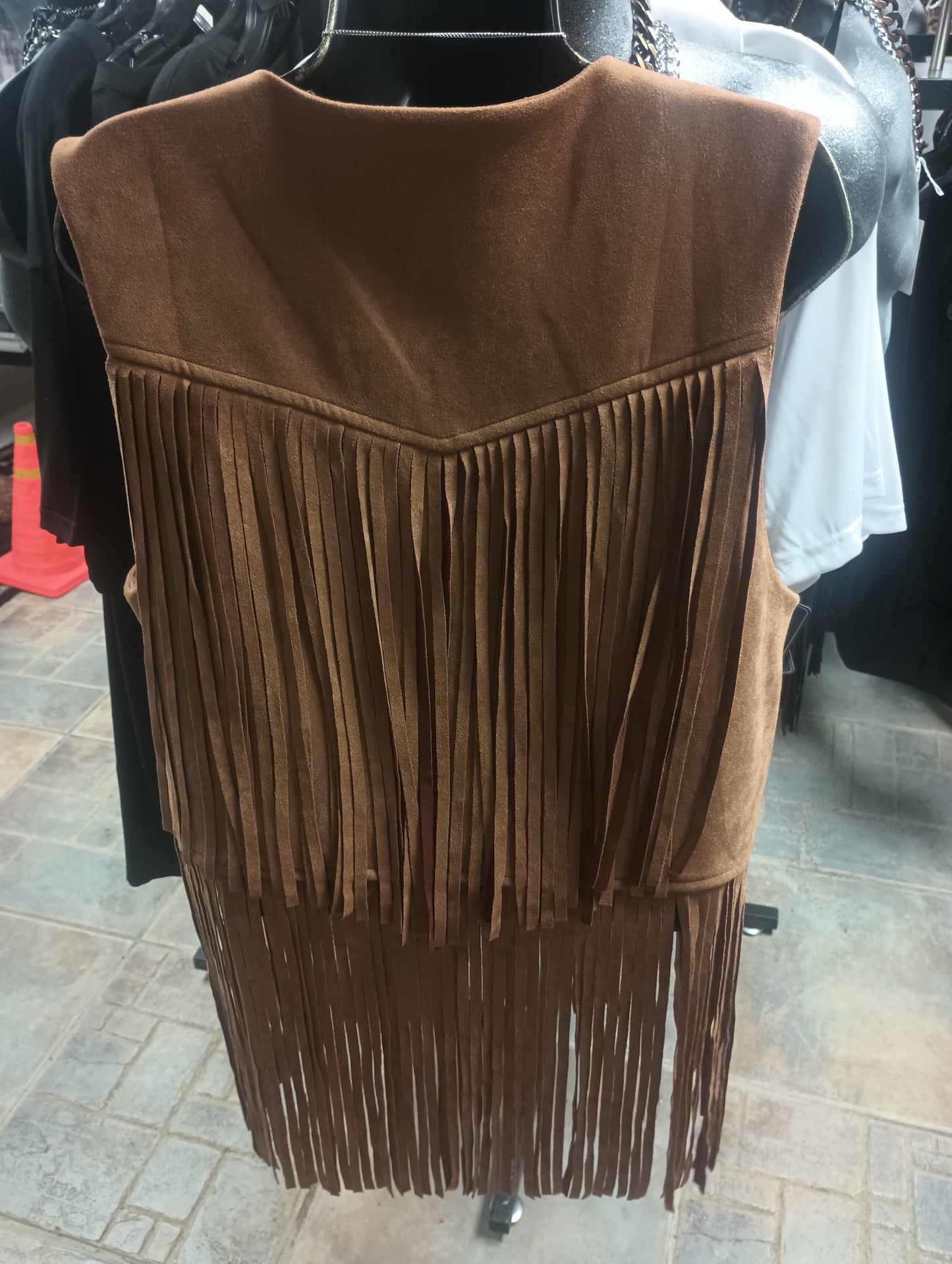 Women Ultra Suede Fringe Vests in store