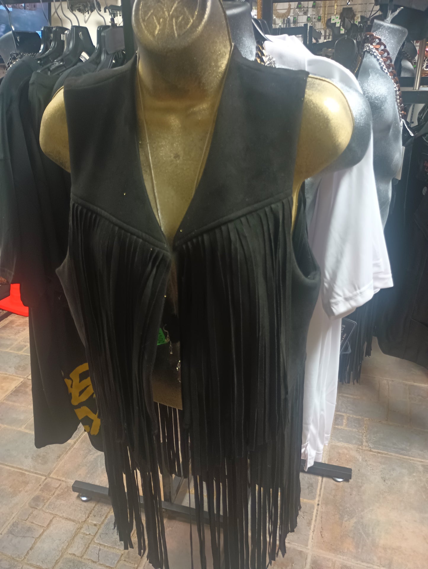 Women Ultra Suede Fringe Vests in store