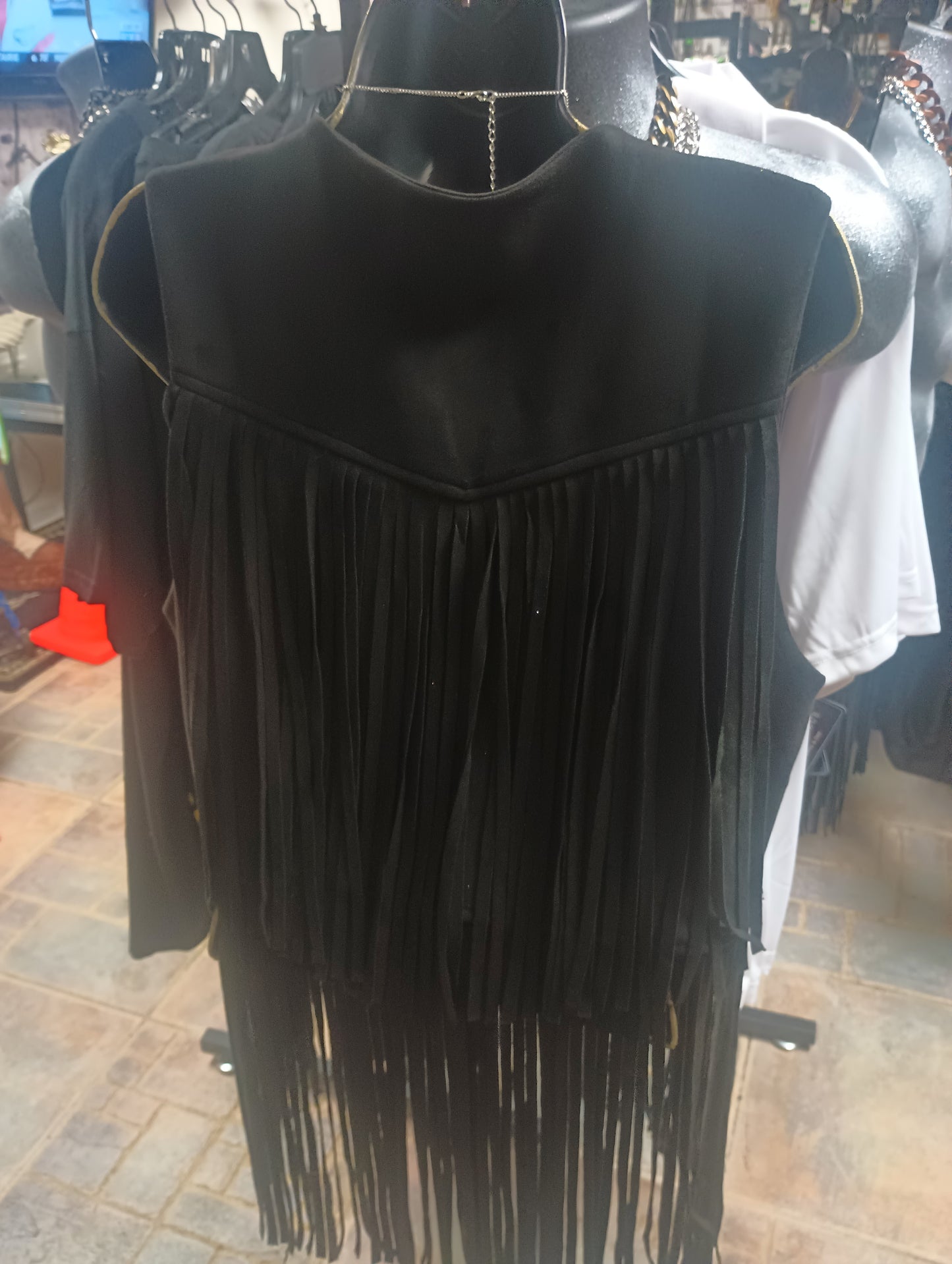 Women Ultra Suede Fringe Vests in store