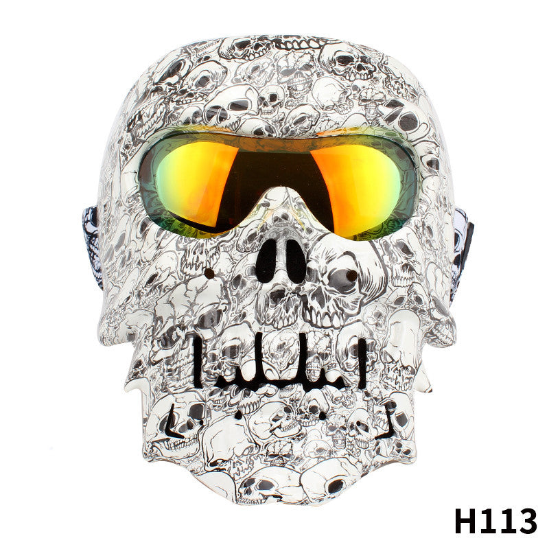 Face Mask Motorcycle Windproof Mask Skull Glasses Male