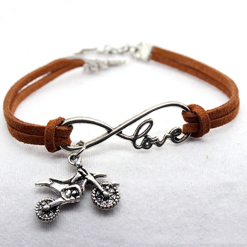 Creative European And American Jewelry Hand-woven Simple Style Infinite Love Motorcycle Bracelet