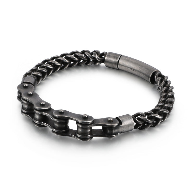 New Titanium Steel Motorcycle Chain For Men And Women, Motorcycle Chain Bracelet, Simple Stainless Steel Trendy Jewelry