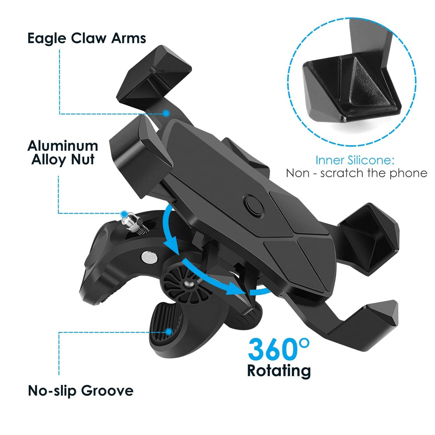 Anti-Falling And Anti-Shake Bicycle Bracket Motorcycle Bracket Automatic Telescopic Four-Claw Mobile Navigation Bracket