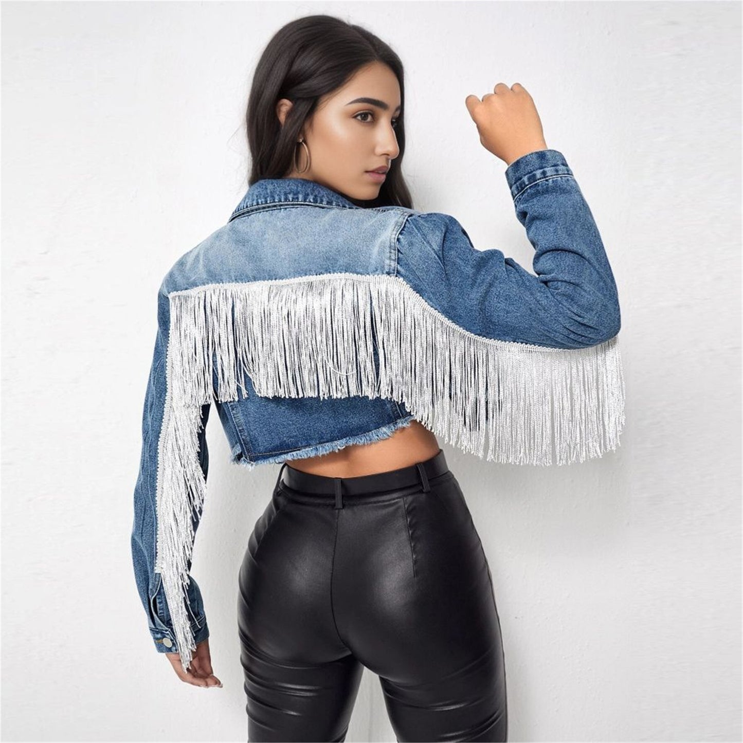 Fashion Tassel Stitching Do The Old Cowboy Jacket For Women