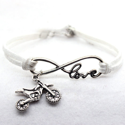 Creative European And American Jewelry Hand-woven Simple Style Infinite Love Motorcycle Bracelet