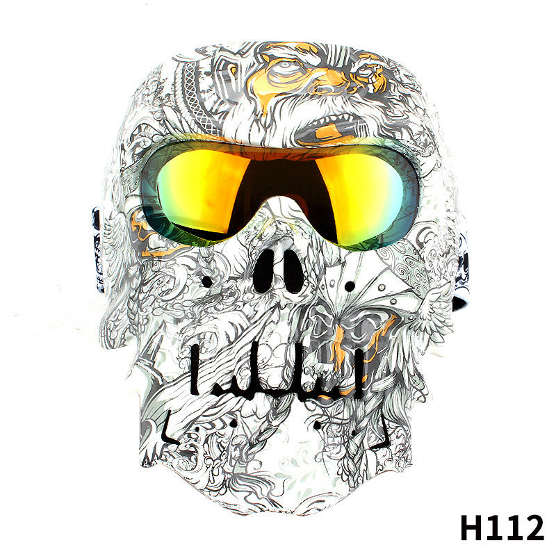 Face Mask Motorcycle Windproof Mask Skull Glasses Male