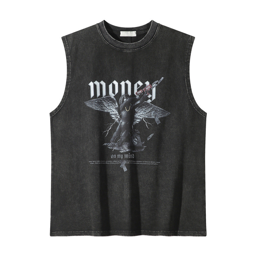 Dark Angel Print Casual Vest Men