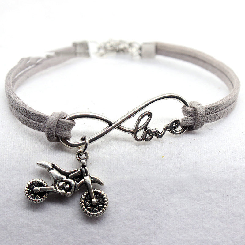 Creative European And American Jewelry Hand-woven Simple Style Infinite Love Motorcycle Bracelet