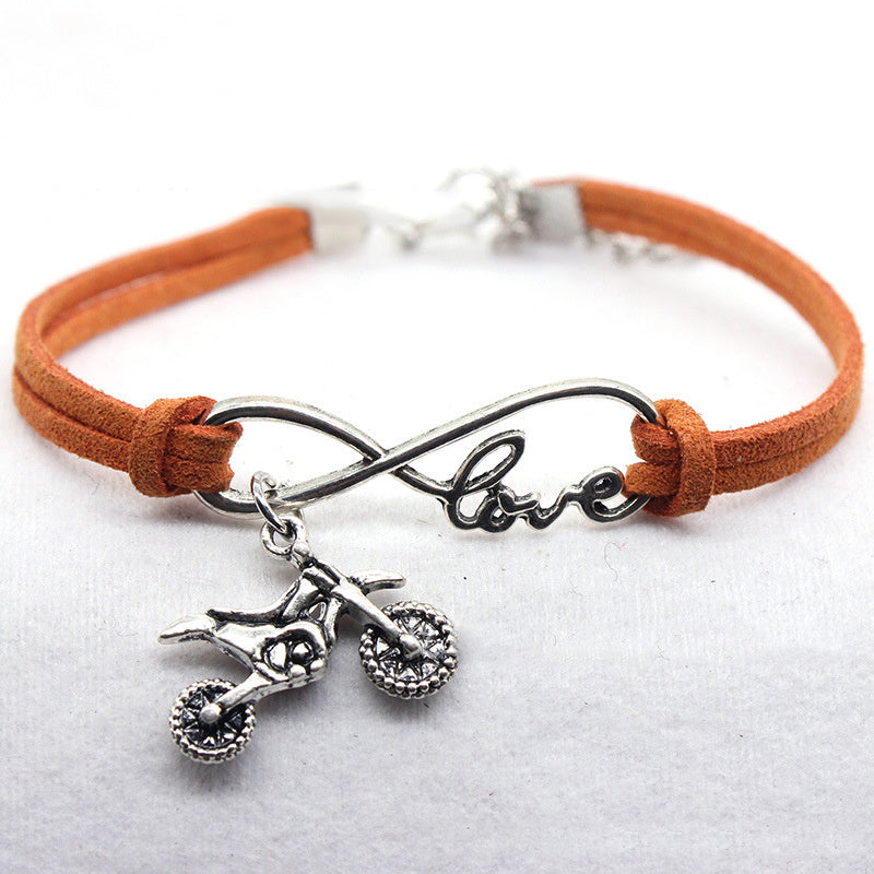 Creative European And American Jewelry Hand-woven Simple Style Infinite Love Motorcycle Bracelet