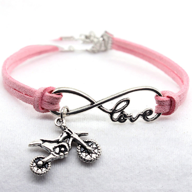 Creative European And American Jewelry Hand-woven Simple Style Infinite Love Motorcycle Bracelet