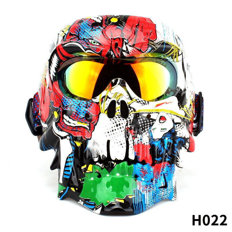 Face Mask Motorcycle Windproof Mask Skull Glasses Male