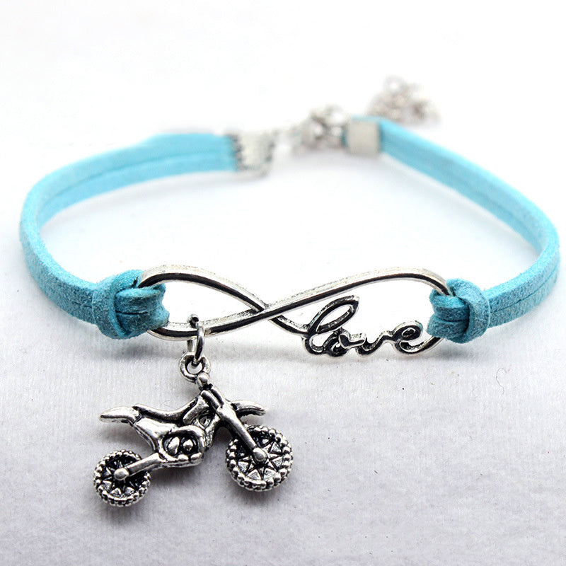 Creative European And American Jewelry Hand-woven Simple Style Infinite Love Motorcycle Bracelet