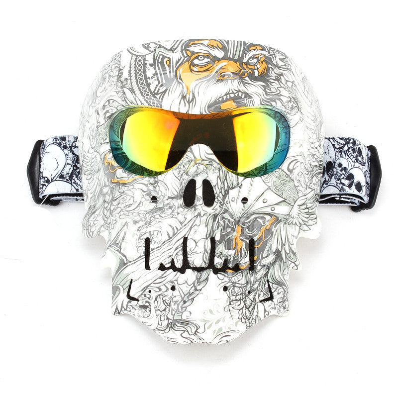 Face Mask Motorcycle Windproof Mask Skull Glasses Male