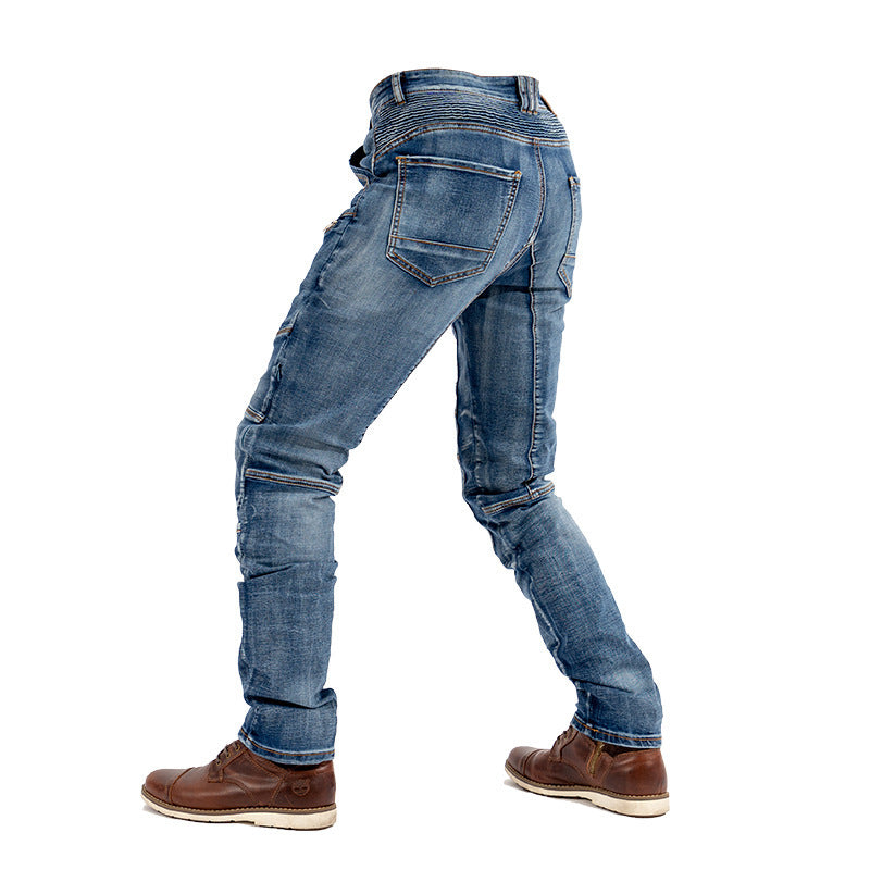 Men's And Women's High-elastic Motorcycle Jeans