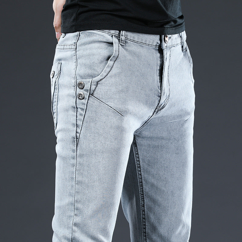 Jeans Men's Korean-style Slim Fit Stretch Skinny Trousers