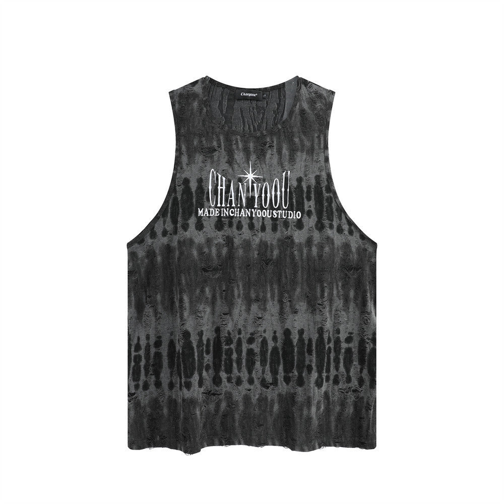 Contrast Color Tie-Dye Vest For Men