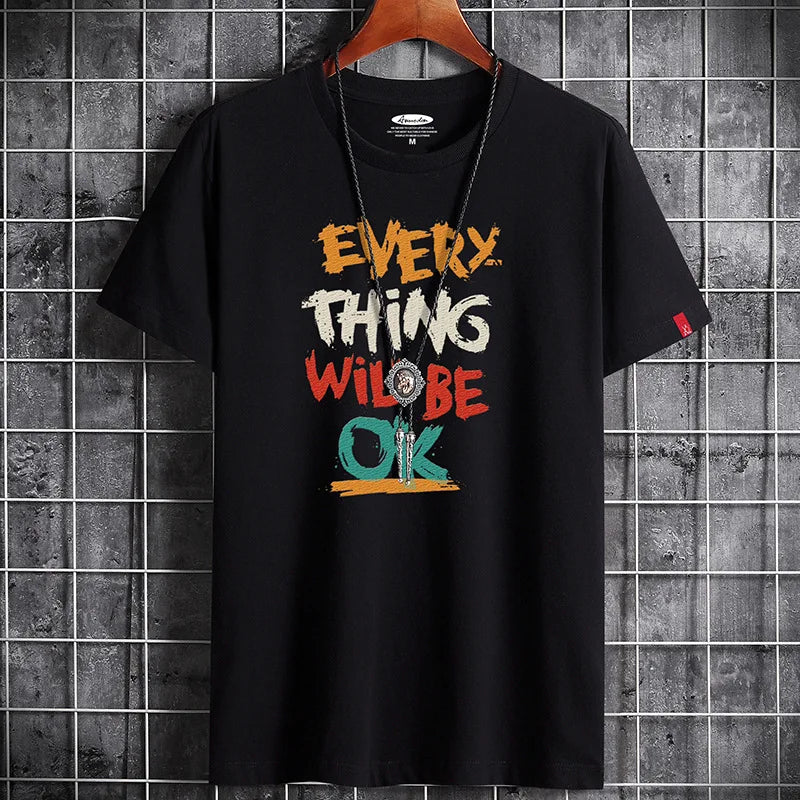 T Shirt for Men Newest Clothing Fitness White Anime O Neck Man T-shirt For Male Oversized S-6XL New Men T-shirts Goth Punk