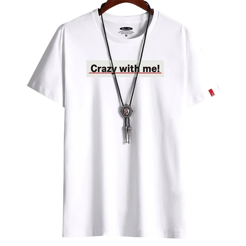 Newest T Shirt for Men Clothing Fitness White O Neck Man T-shirt For Male Oversized Anime S-6XL New Men T-shirts Goth Punk