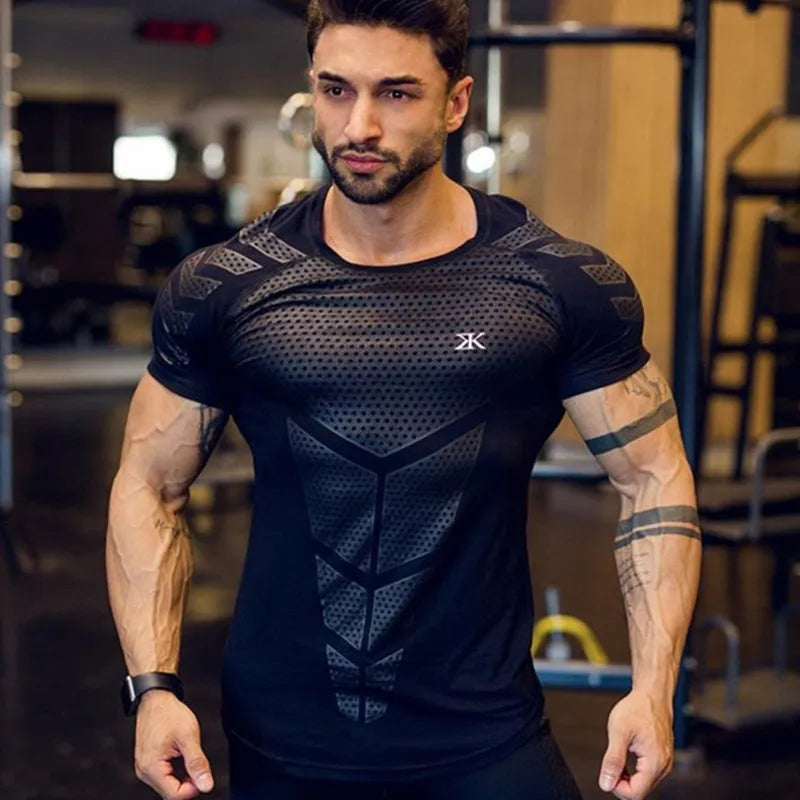 New large-type Men Compression T-shirt men Sporting Skinny Tee Shirt Male Gyms Running T-shirt Fitness Sports men t-shirts