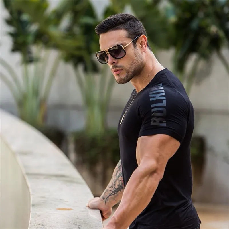 New large-type Men Compression T-shirt men Sporting Skinny Tee Shirt Male Gyms Running T-shirt Fitness Sports men t-shirts