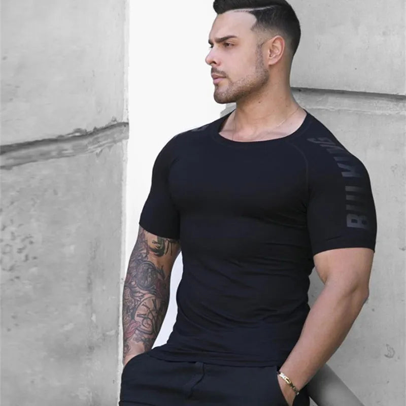 New large-type Men Compression T-shirt men Sporting Skinny Tee Shirt Male Gyms Running T-shirt Fitness Sports men t-shirts