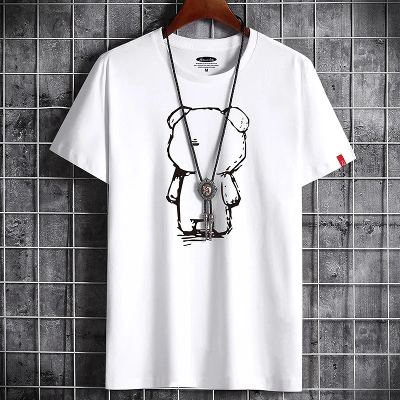 T Shirt for Men Newest Clothing Fitness White O Neck Anime Man T-shirt For Male Oversized S-6XL New Men T-shirts Goth Punk