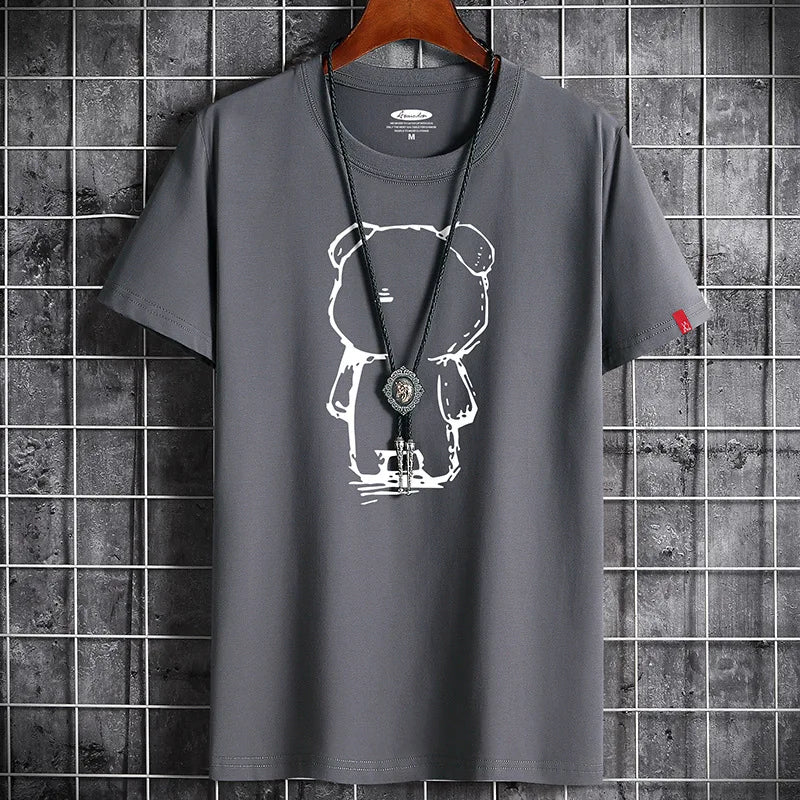 T Shirt for Men Newest Clothing Fitness White O Neck Anime Man T-shirt For Male Oversized S-6XL New Men T-shirts Goth Punk