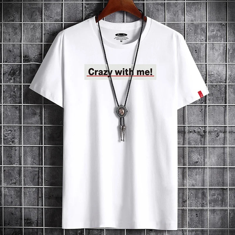 Newest T Shirt for Men Clothing Fitness White O Neck Man T-shirt For Male Oversized Anime S-6XL New Men T-shirts Goth Punk