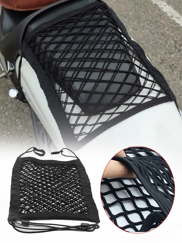 25x30cm Motorcycle Luggage Net Hook Hold Bag Bike Scooter Mesh Fuel Tank Luggage Equipaje Motorcycle Helmet Storage Trunk Bag