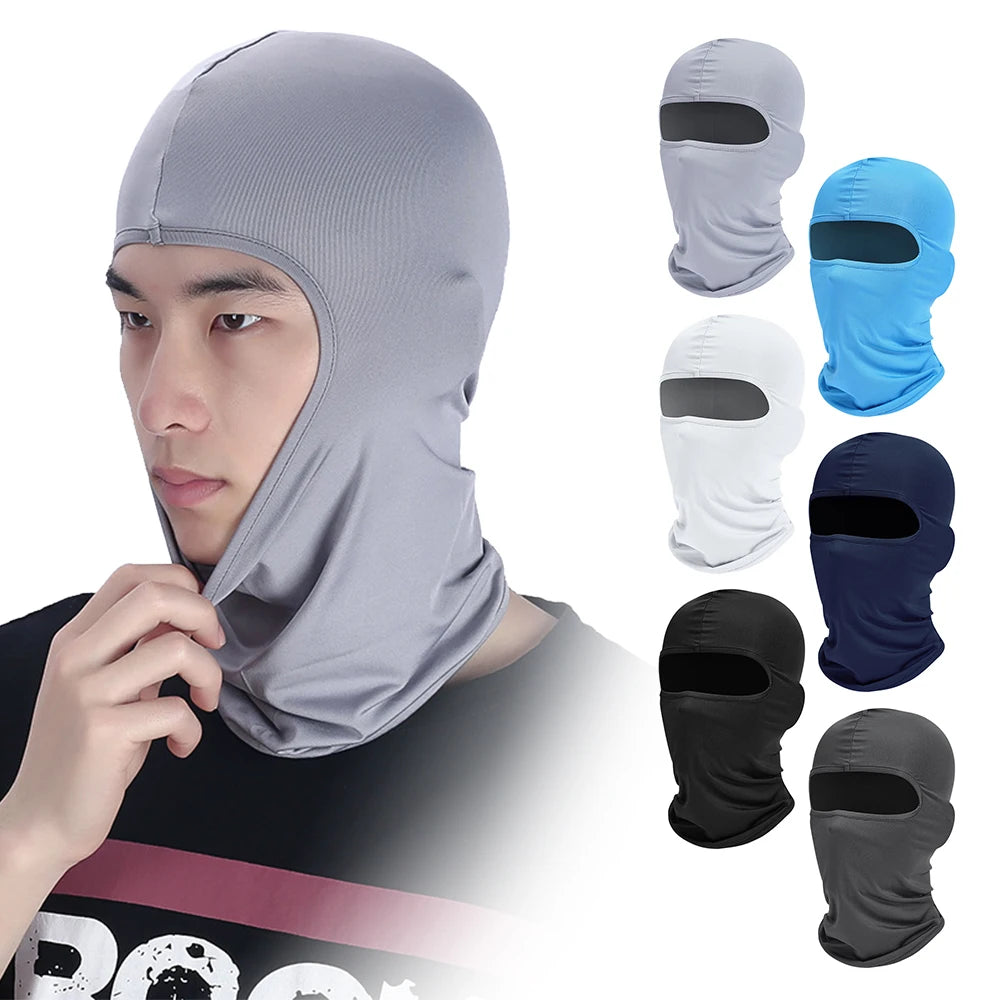 Men's Caps Cycling Balaclava Full Face Ski Mask Bicycle Hat Windproof Breathable Anti-UV Motocross Motorcycle Helmet Liner Hats