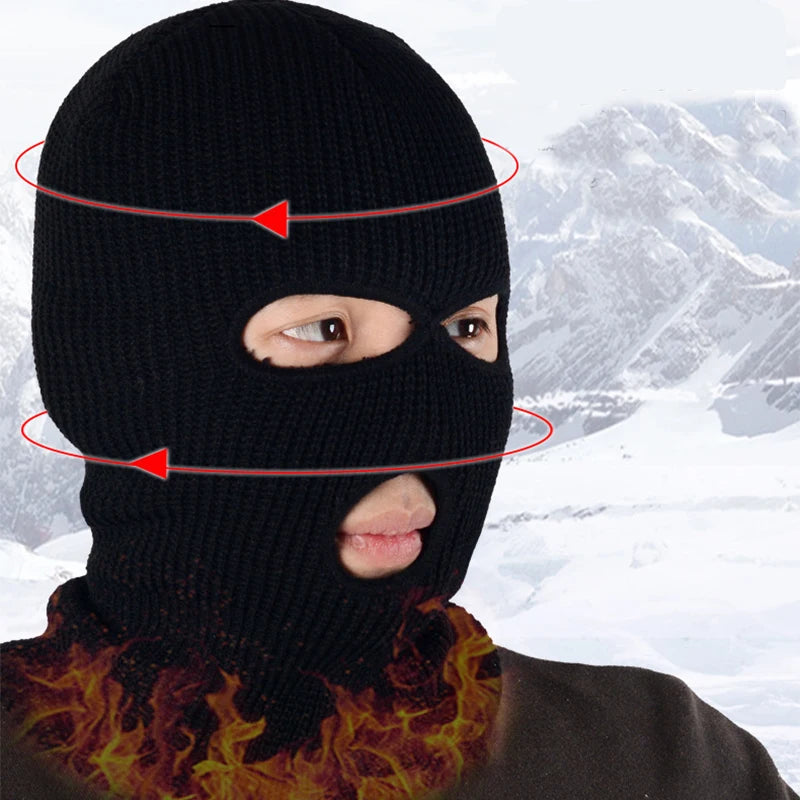 Winter Army Tactical Mask 3 Hole Full Face Mask Ski Mask Winter Cap Balaclava Motorbike Motorcycle Helmet Full Helmet