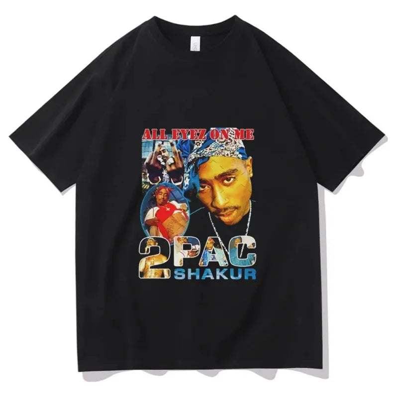 Unisex T-shirts Rapper Tupac Graphic Print Y2k Hip Hop Men T Shirt Streetweartops Unisex Harajuku Casual Short Sleeve Tees