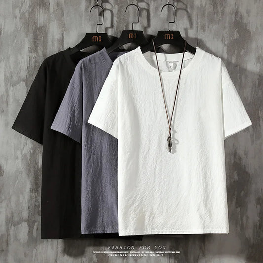 Brand New Men's Short Sleeve T-shirt Solid Color Men T-shirts Loose Casual Half-sleeve Undershirt Man T shirts Tops Tees