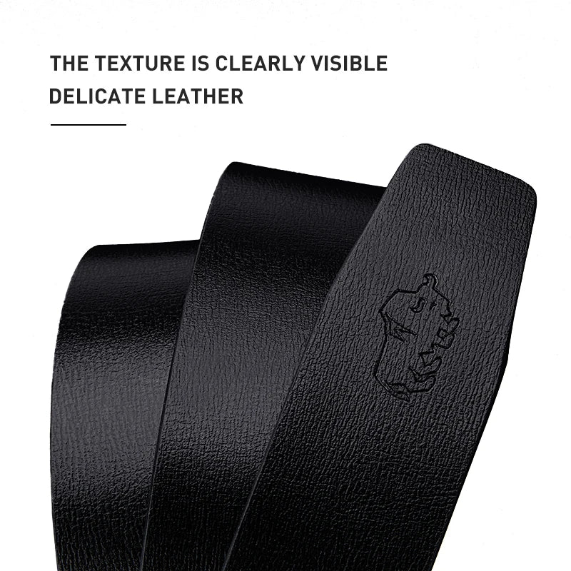 BISON DENIM Mens Leather Belt Automatic Buckle Business Style Strap Leisure Fashion Male's Waistband Top Quality For Men Jeans