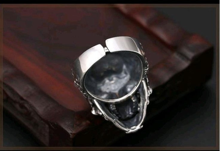 European And American Jewelry Men's Trendy Sterling Silver Domineering Motorcycle Style Ring