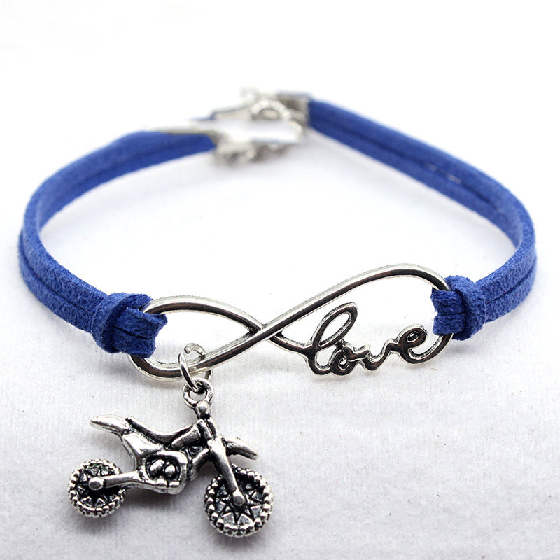 Creative European And American Jewelry Hand-woven Simple Style Infinite Love Motorcycle Bracelet