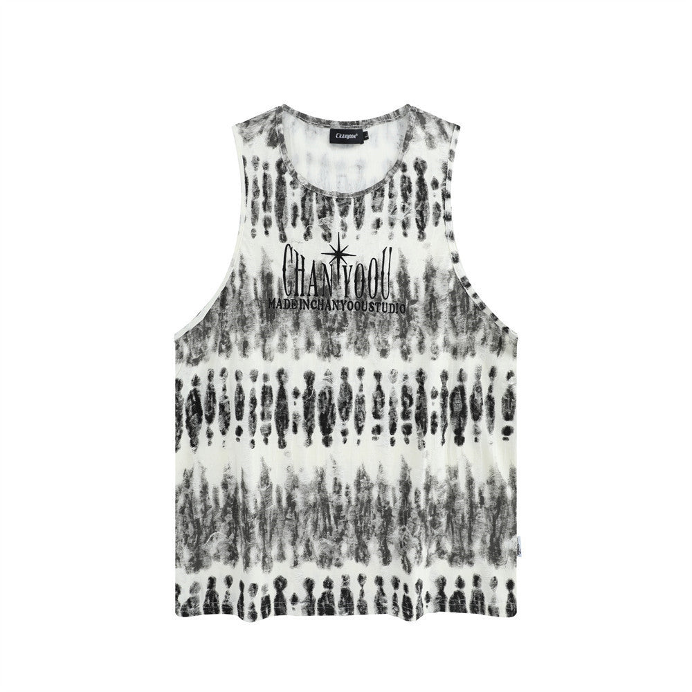 Contrast Color Tie-Dye Vest For Men