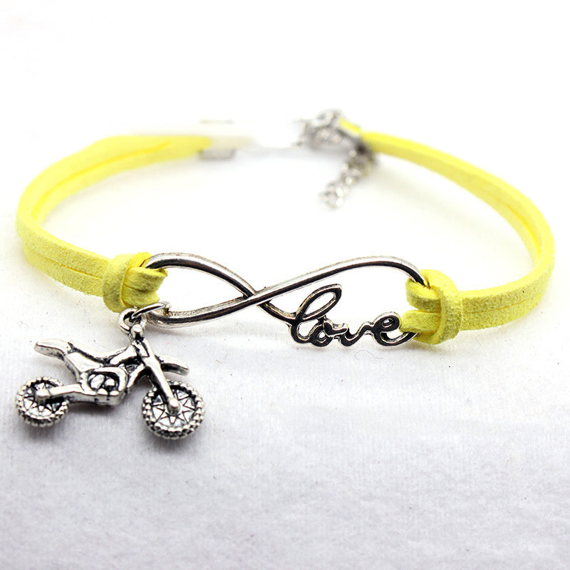 Creative European And American Jewelry Hand-woven Simple Style Infinite Love Motorcycle Bracelet