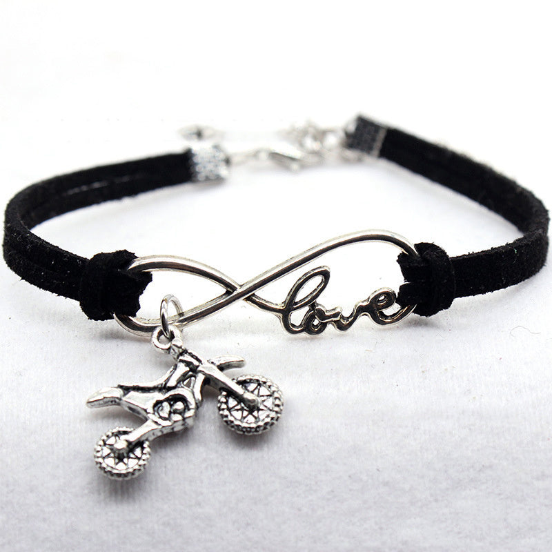 Creative European And American Jewelry Hand-woven Simple Style Infinite Love Motorcycle Bracelet