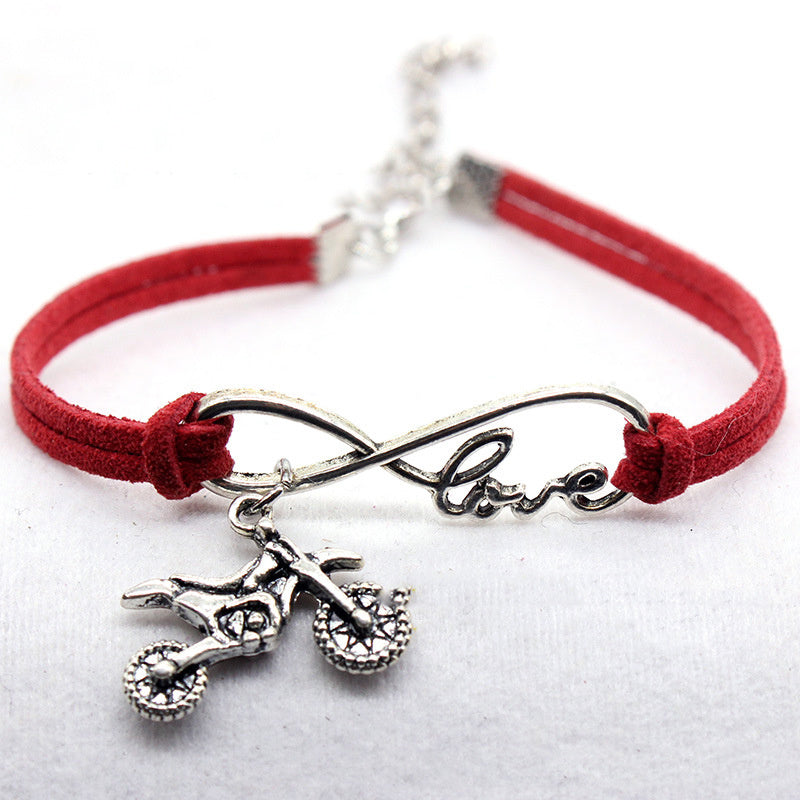 Creative European And American Jewelry Hand-woven Simple Style Infinite Love Motorcycle Bracelet