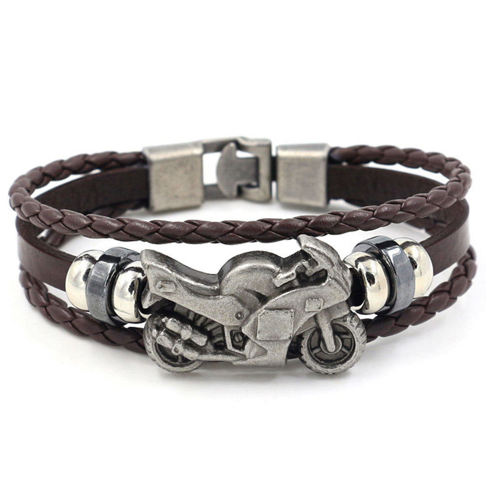 Hip Hop Motorcycle Leather Bracelet Fashion Jewelry