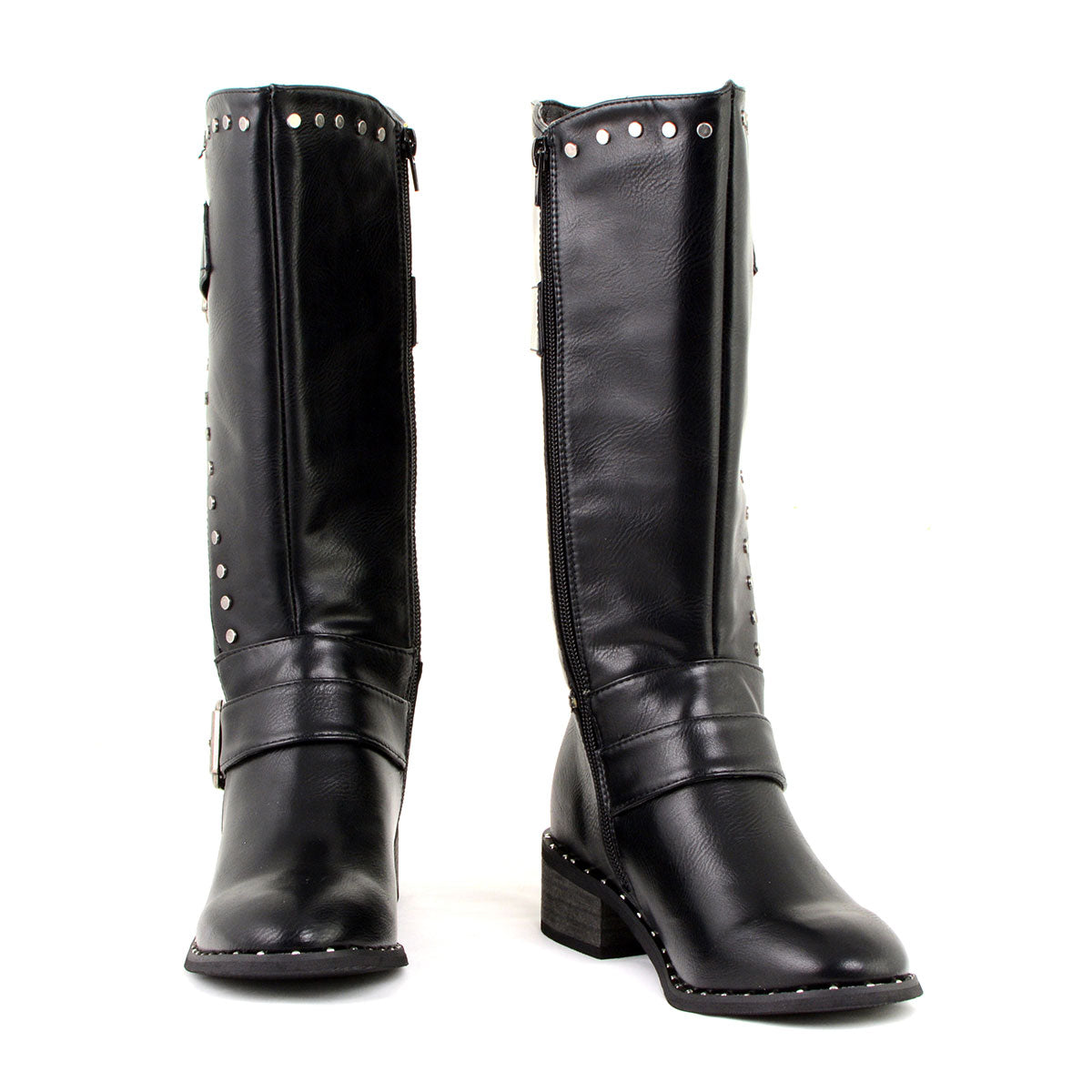 Milwaukee Leather MBL9423 Women's Black Studded Fashion Casual Boots with Studded Outsole Size 9 in store