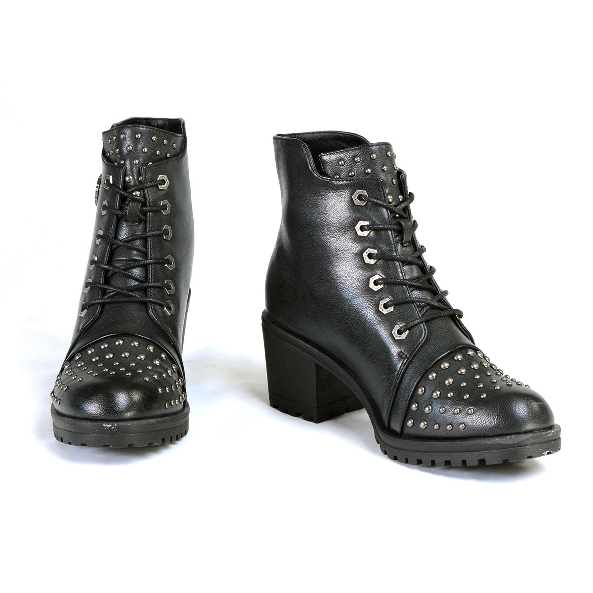 Milwaukee Leather MBL9426 Women's Distress Black Rocker Fashion Boots with Studded Instep SIZE 10 in store